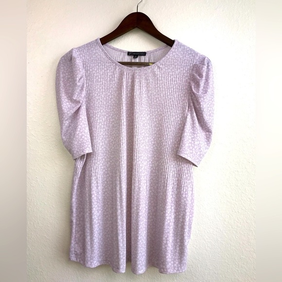 Adrianna Papell Tops - Adrianna Papell Women's Super Soft Rib Smock Top in Lilac Floral Size Medium